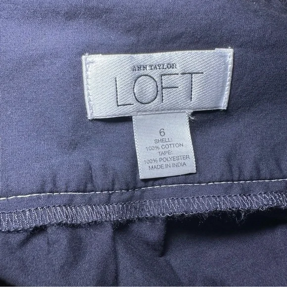 Loft Abstract Zig Zag Navy A-Line Skirt Size 6 - Picture 10 of 10